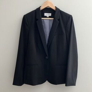 NEW Calvin Klein Womens Suit Jacket Black Single Breasted 1 Button Size 10
